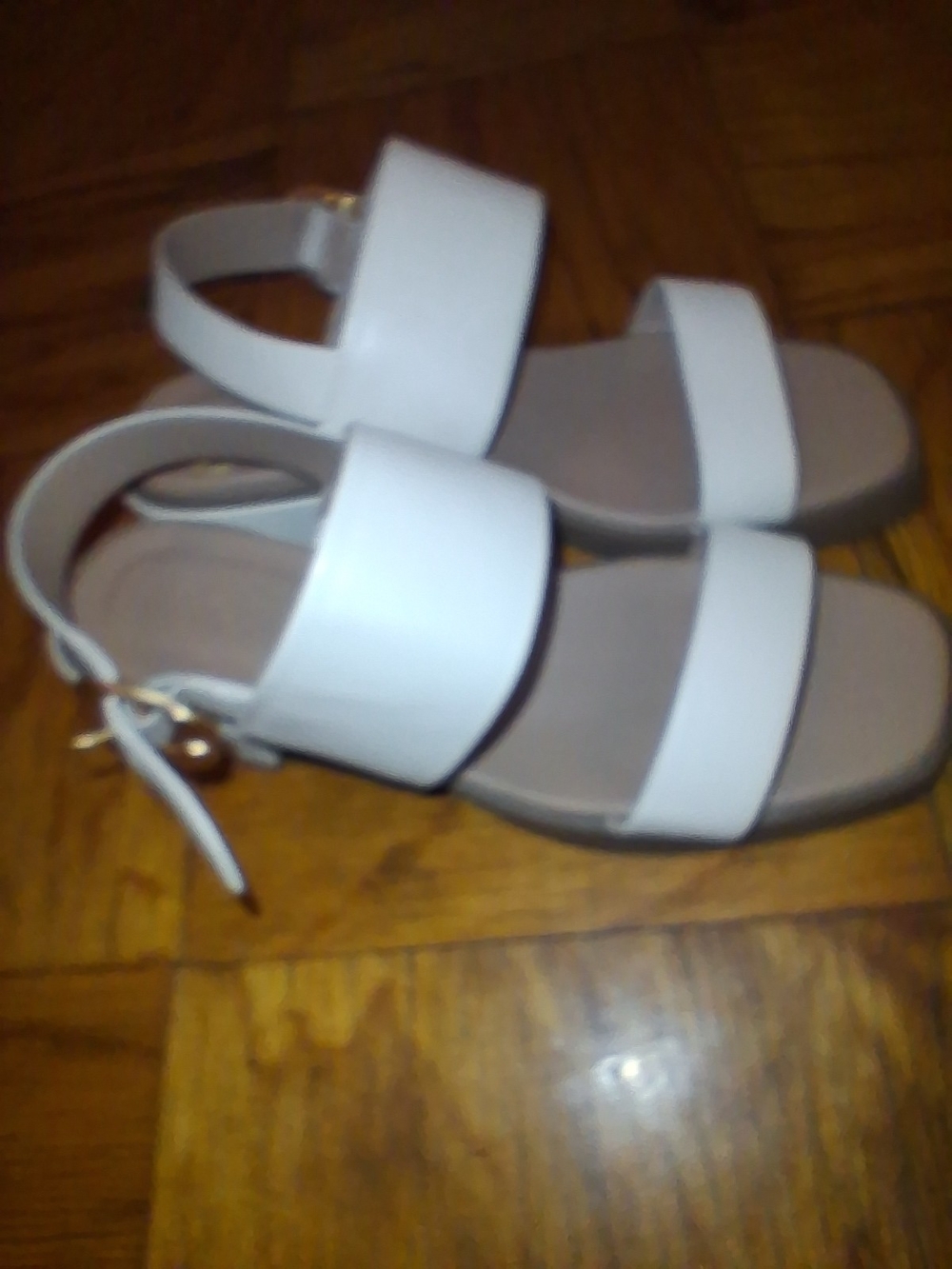 AEROSOLES White Double-Strap Ankle Sandals